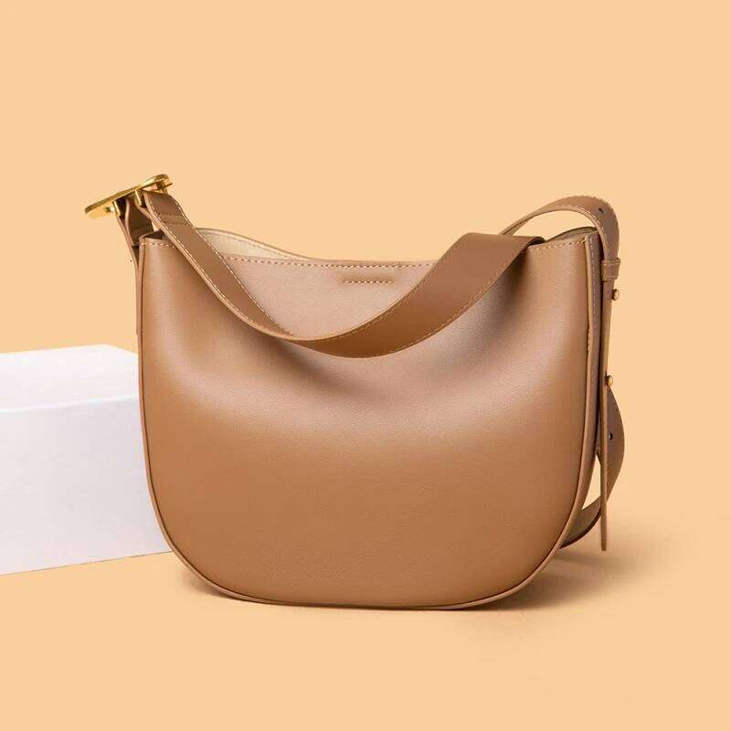 2022 Ladies Genuine Leather Bucket Handbags Designer Women Vintage Cowhide Shoulder Bags Big Capacity Female Tote Bag