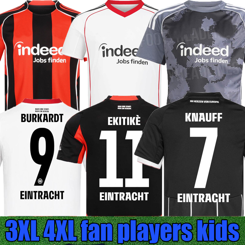3XL 4XL 25 26 Eintracht Frankfurt HOME AWAY THIRD EKITIKE Soccer Jerseys 2025 2026 MARMOUSH KNAUFF EBIMBE M.GOTZE SKHIRI Burkardt Chandler football shirt Men Kids