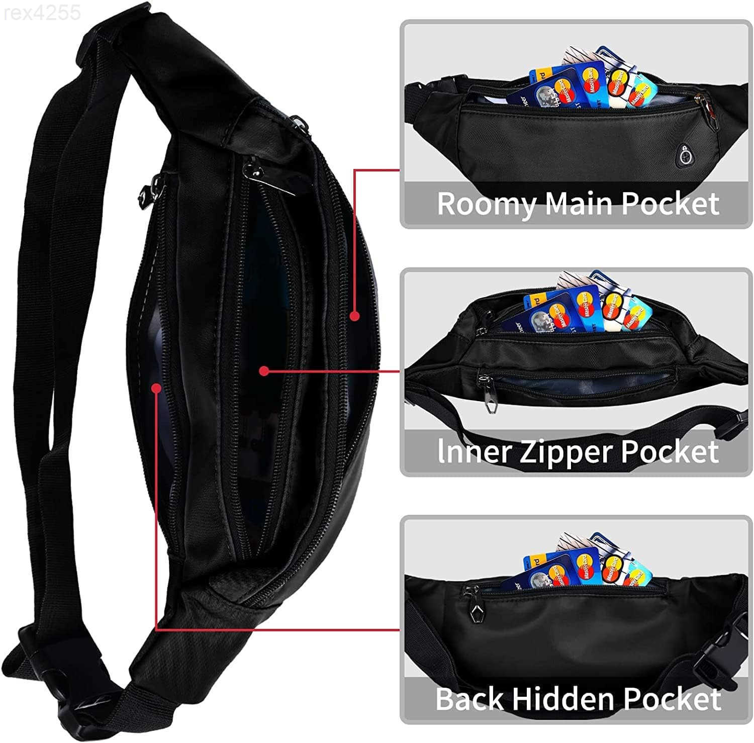 Pack for Men Women Waterproof Sports Waist Bag Pack Belt Bag for Travel Hiking RunningW250911