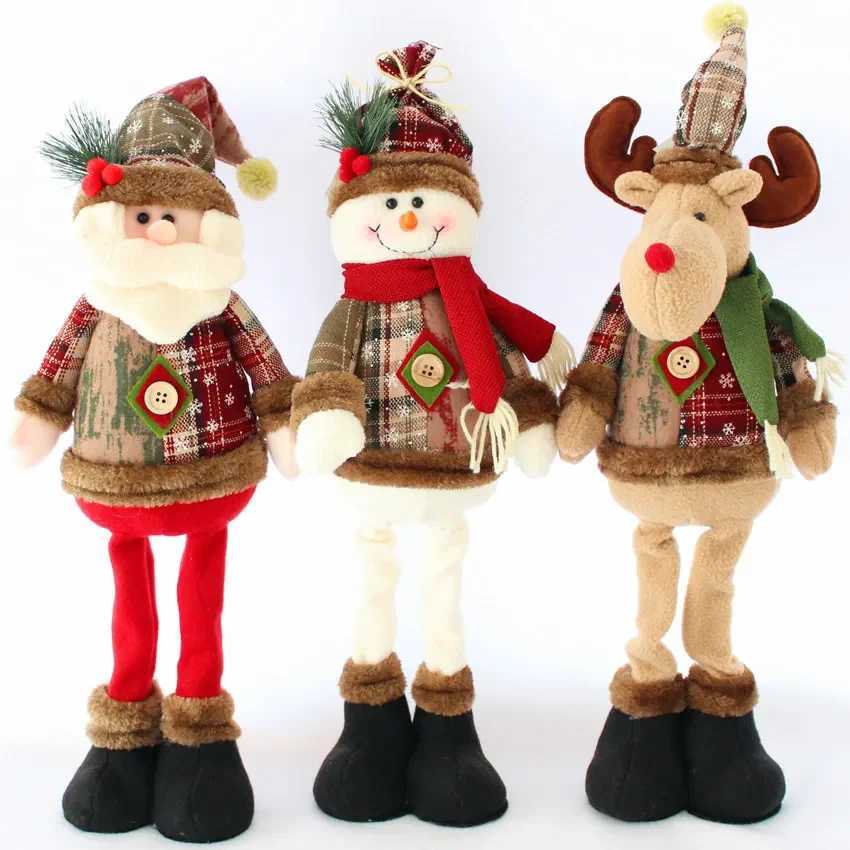 5518 Cm Christmas Doll Decorations For Home Xmas Gift Snowman Santa Claus Standing Doll Plush Toys New Year Decor 2025 Noel C250912