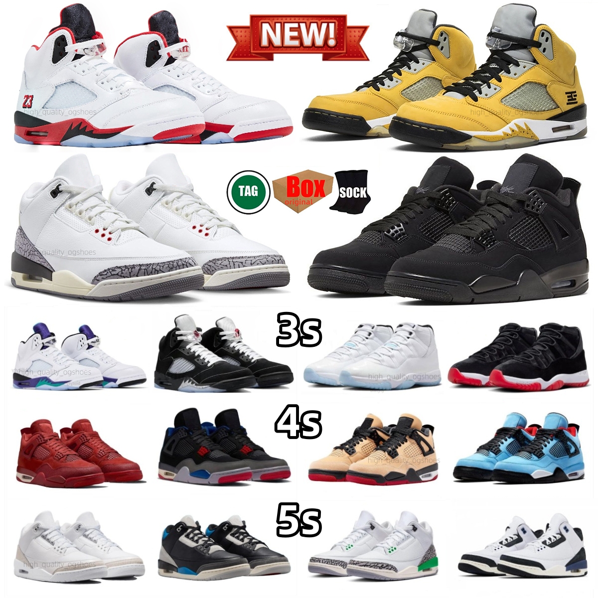 3s 4s 5s 10s 11s designer shoes Basketball shoes 5 Fire Red Tokyo 35th Anniversary 10 steel shadow 11 Royal Blue 4 black cat sneaker school women men shoes trainers 36-47
