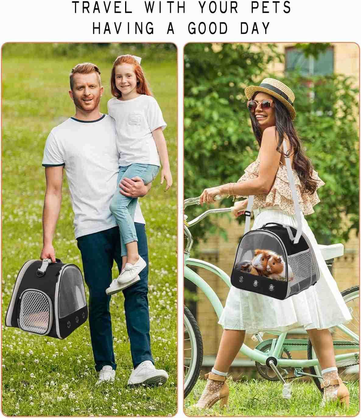 Bearded Dragon Travel CarrierLizards Carrier Small Animal Travel Carrier for Sugar Glider Hedgehog Rat Parrot Bird Guinea Pig Portable Guinea Pig Trav