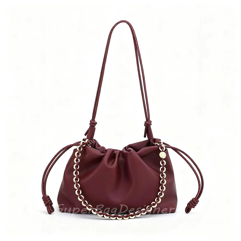 7A Quality Designer Flamenco Purse Handbag Luxury Chain Crossbody Bag Drawstring Cloud bag Fashion Large Capacity Tote Bag Nappa Sheepskin Women lady Shoulder Bag