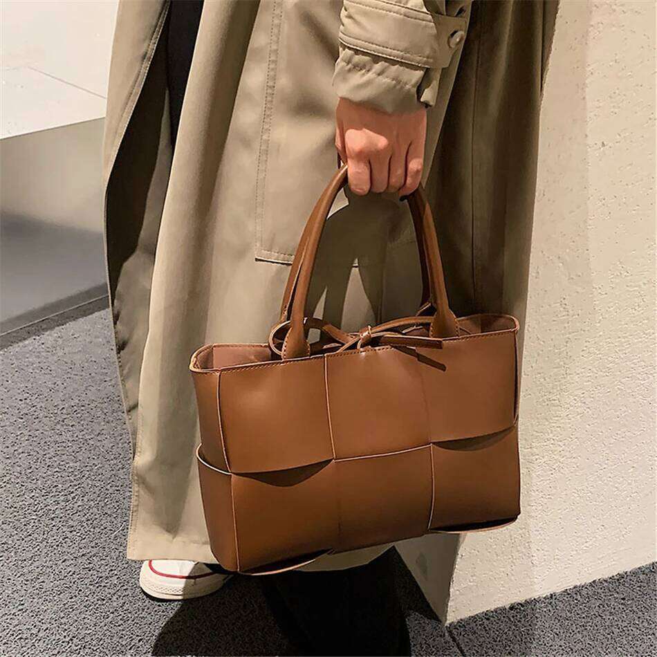 Famous Brand Large Weave Tote Bags High Quality PU Leather Shoulder For Women Designer Lady Top-Handle Bag Sac