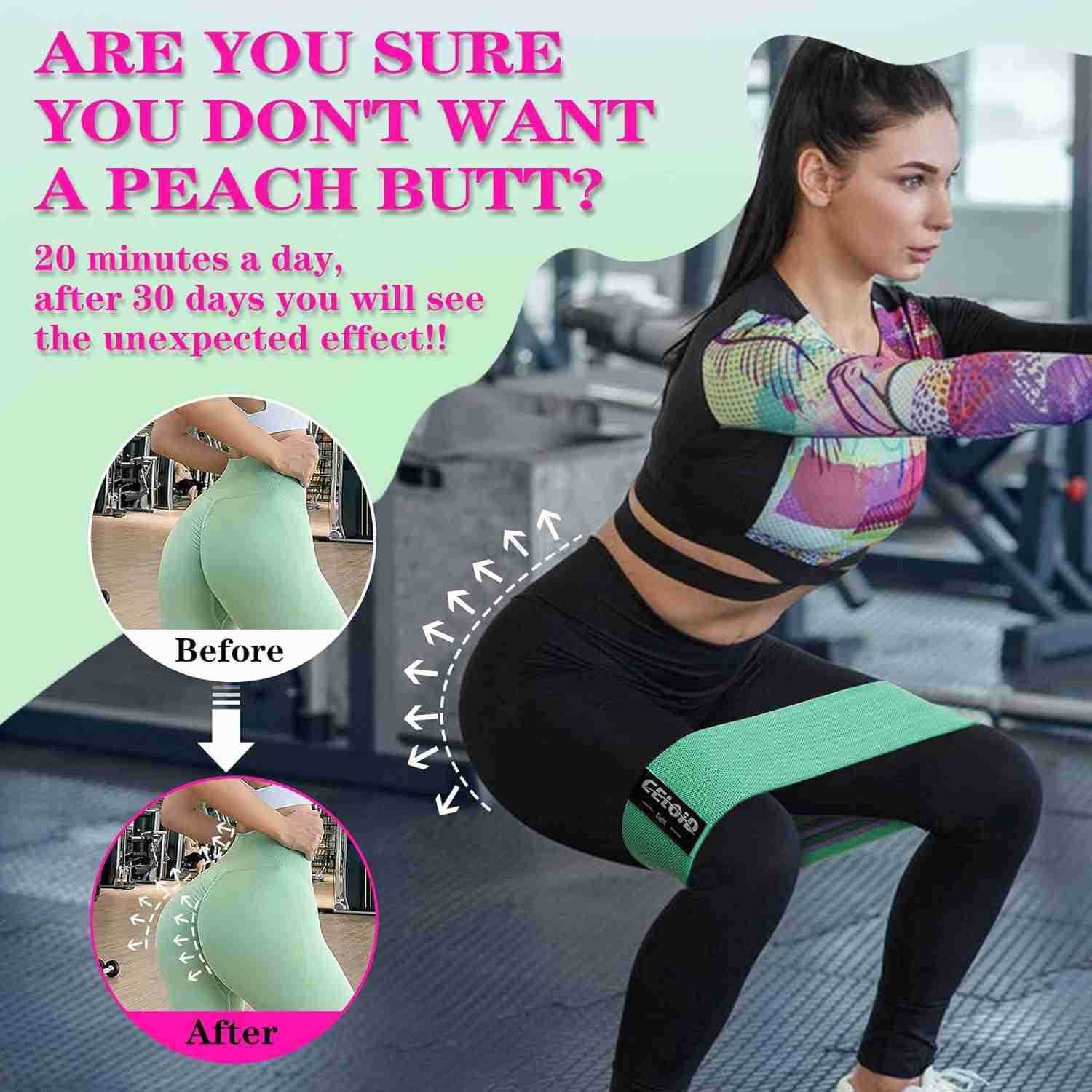 Resistance Bands Set Exercise Bands with NonSlip Design for HIPS Glutes 3 Levels Workout Bands for Women and Men Booty Bands for Home Fitness Yoga Pil