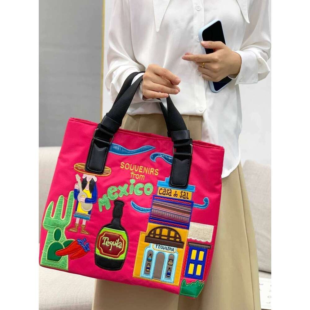 Designer Bag Tote Bag Shoulder Bag Niche Designer For Women New Color Block Embroidered Handbag Large Capacity Shoulder Tote Bag