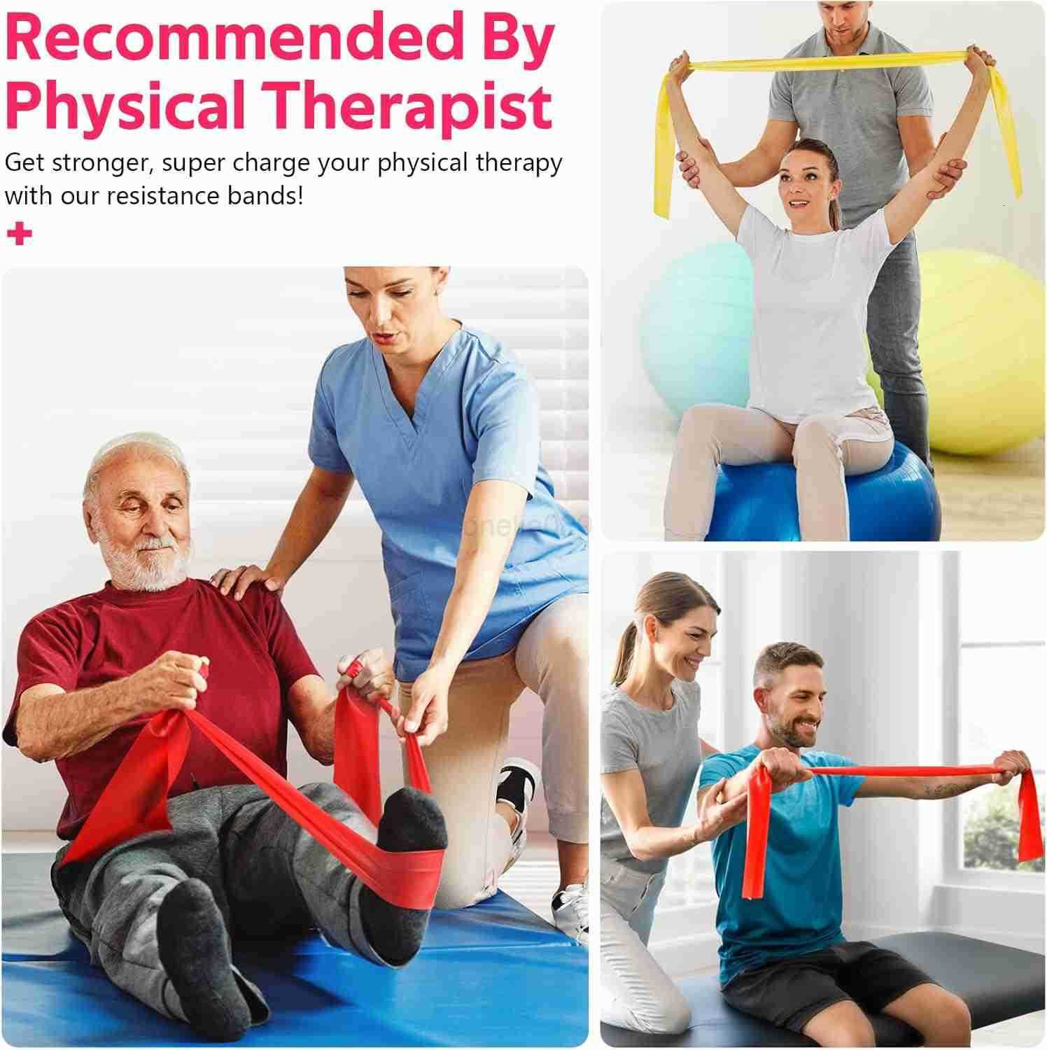 Resistance Bands for Working Out Exercise Bands for Physical Therapy Stretch Recovery Pilates Rehab Strength Training and Yoga Starter Set W250912