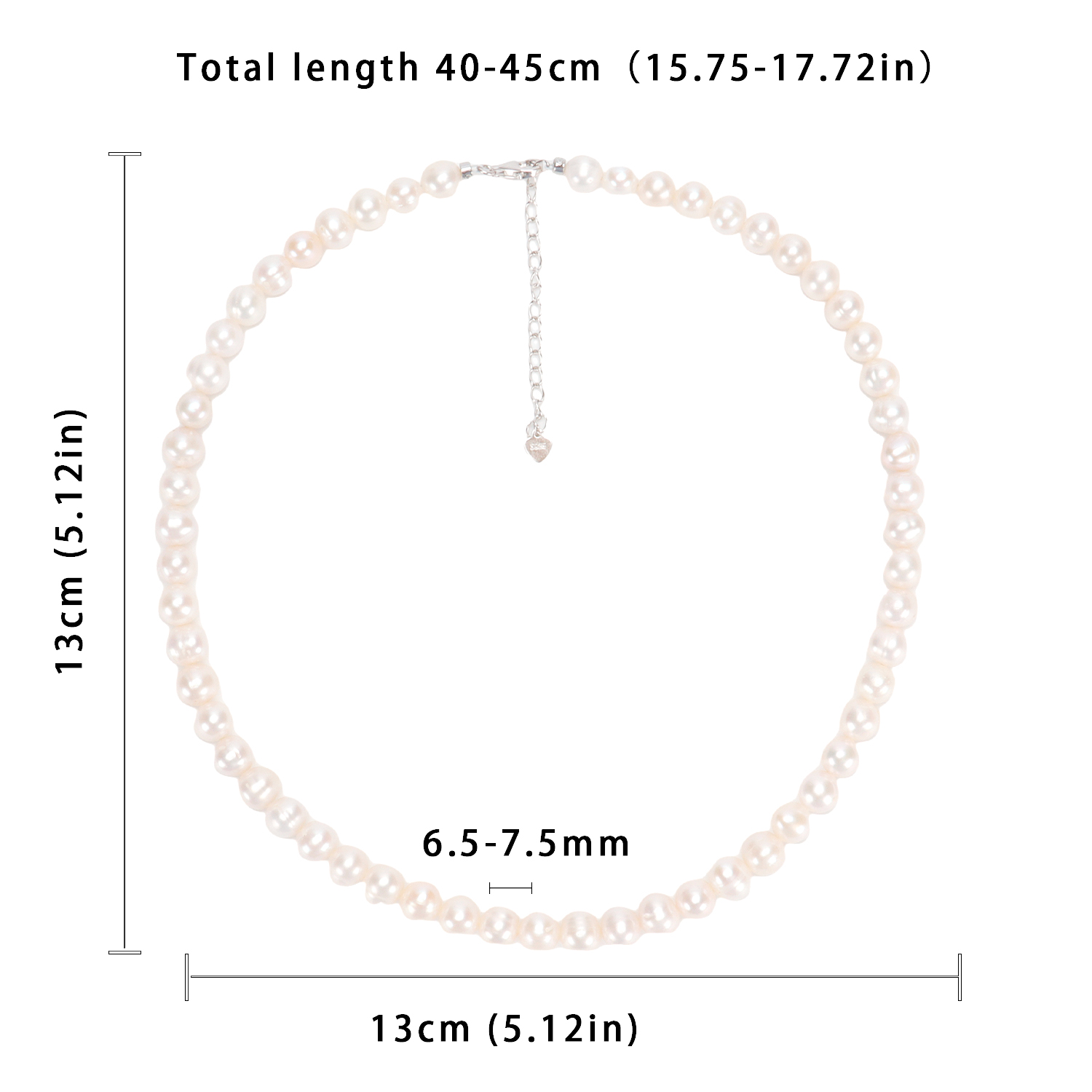 Natural Freshwater Baroque Pearl Necklace Sterling Silver Freshwater Pearl Necklace Stylish and Versatile Vintage Anniversary Gift Best Friend Gift