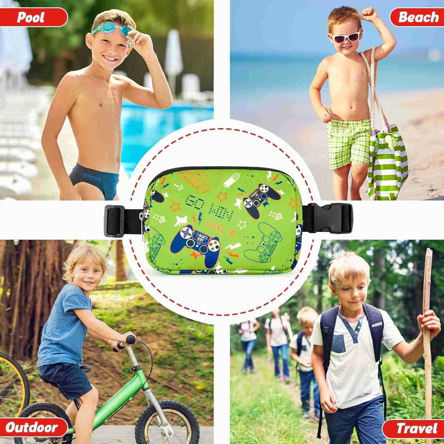 Belt Bag Fanny Pack Game Crossbody Bag Waist Bag Purse for Boy with Adjustable Waistband 20355 Inch Multiple Compartments Waist Bag Boys Sports Bags C