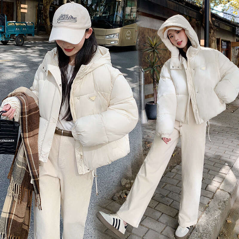 Detachable Sleeve Down For Women Winter New Korean Style Loose Hooded Cotton Coat Short Jacket