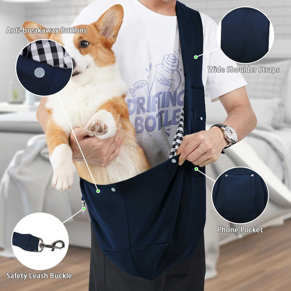 Dog Sling Carrier Pet Papoose Slings Bag for Small Dogs Cats Puppy Hands Free Satchel Tote Pouch Carriers Doggie Crossbody Shoulder Carry Bags for Out