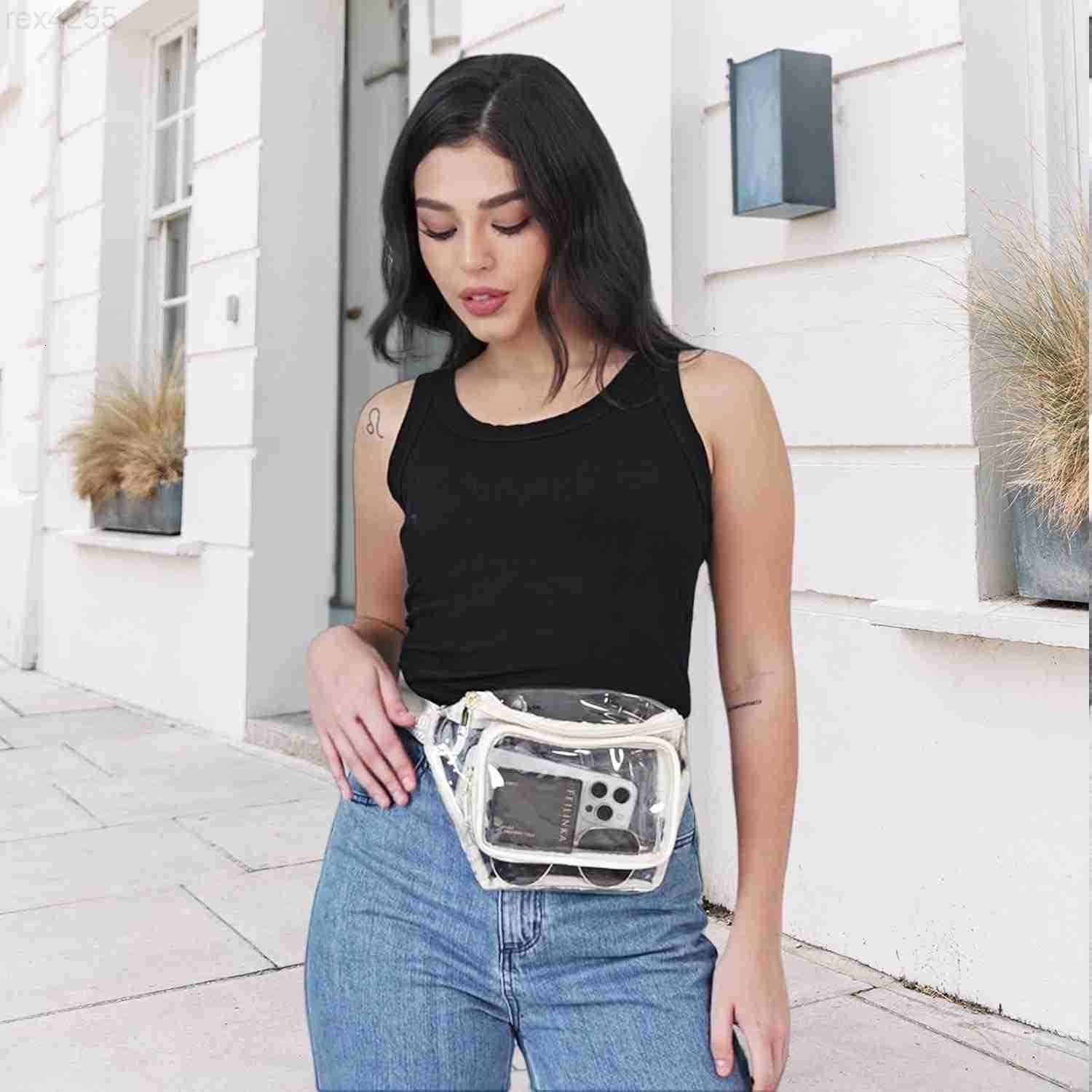 Clear Fanny Pack Stadium Approved Clear Bag for Stadium Events Large Belt Bag for Women Transparent Waist Bag Crossbody for Sports Concert with Adjust