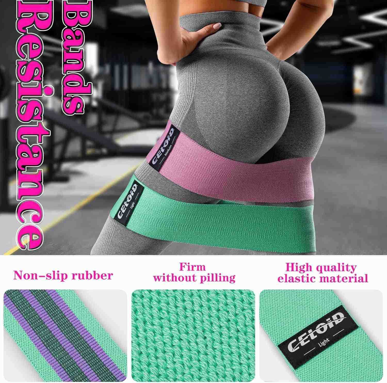 Resistance Bands Set Exercise Bands with NonSlip Design for HIPS Glutes 3 Levels Workout Bands for Women and Men Booty Bands for Home Fitness Yoga Pil