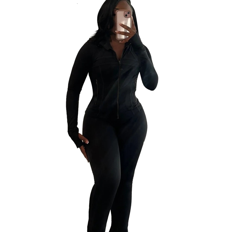 Casual Womens Long Sleeve Tight Fitting Sports Clothing 2Piece Set Sexy Style Cross Border Trade European And American Market250909ww1