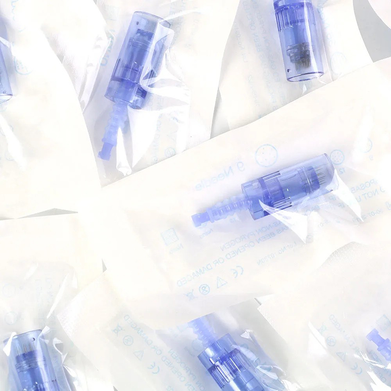 100Pcs 1/3/5/7/9/12/24/36/42 Pin 3D 5D Round Nano Derma Pen Needle Cartridge Replacement Head Tattoo Microneedling PMU For Dr.pen A6 MTS Dermapen Tips