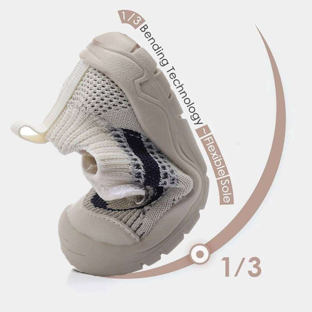 Toddler Boys Girls Barefoot Baby Knit Breathable Sneakers First Walking Slip on Shoes