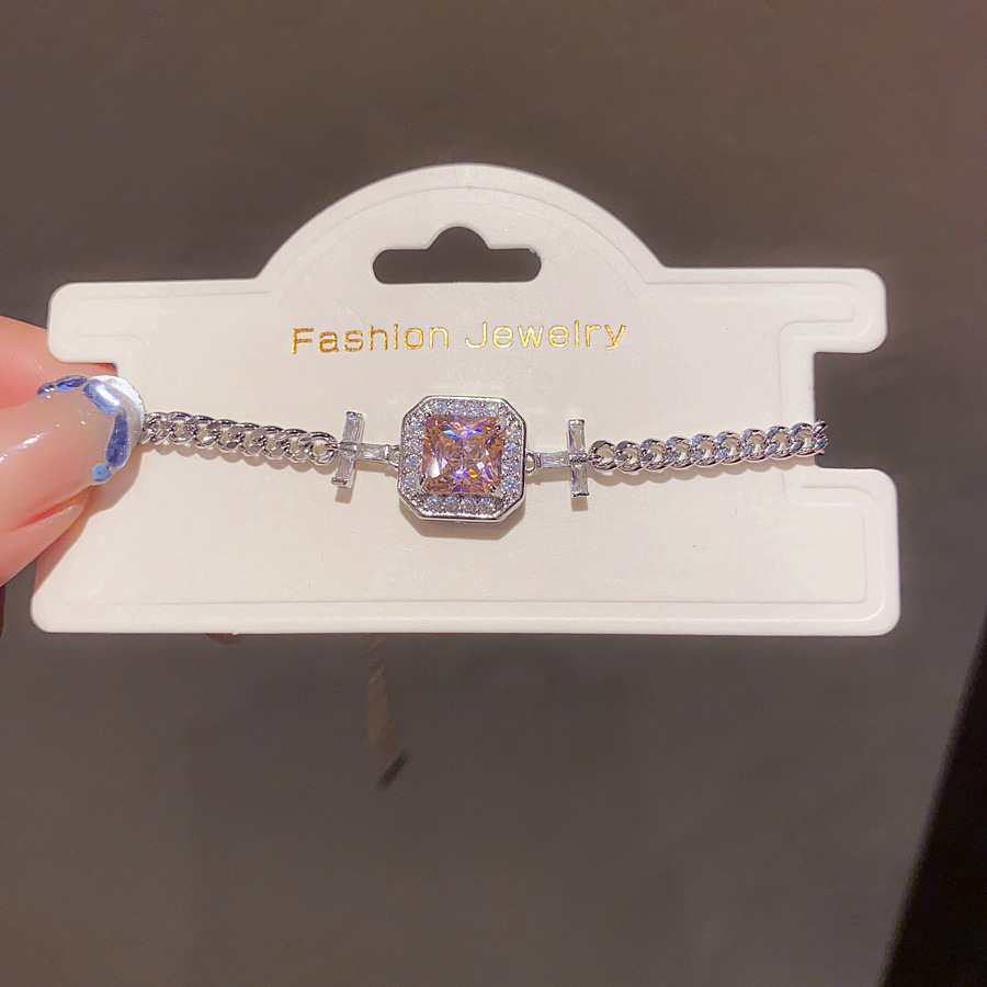 Silver - Toned Bracelet With Purple Multi - Shaped Gemstones And Rhinestone Accents Delicate Daily & Elegant Jewelry Gift For Her Dainty And Stylish A