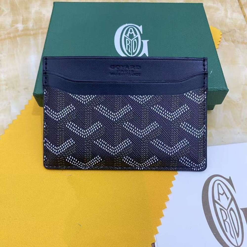 Thin Genuine Leather gyoared Card Holder Stylish Dog Tooth Pattern Wallet Case Purse with Secure Storage Slim Luxury Wallet for Men and Women