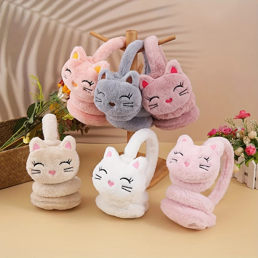 Korean Version Autumn and Winter Plush Warm Earmuffs Plush Cute Cartoon Cat Earmuffs Protect Ears From Cold 250911