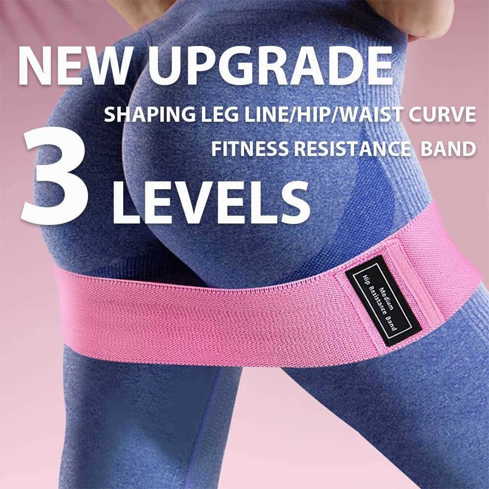 Hip Resistance Band for Fitness Sport Yoga Pilates Bands Working Out 3Level Elastic Booty Bands for Women Legs and Glutes Pack of 3 W250912