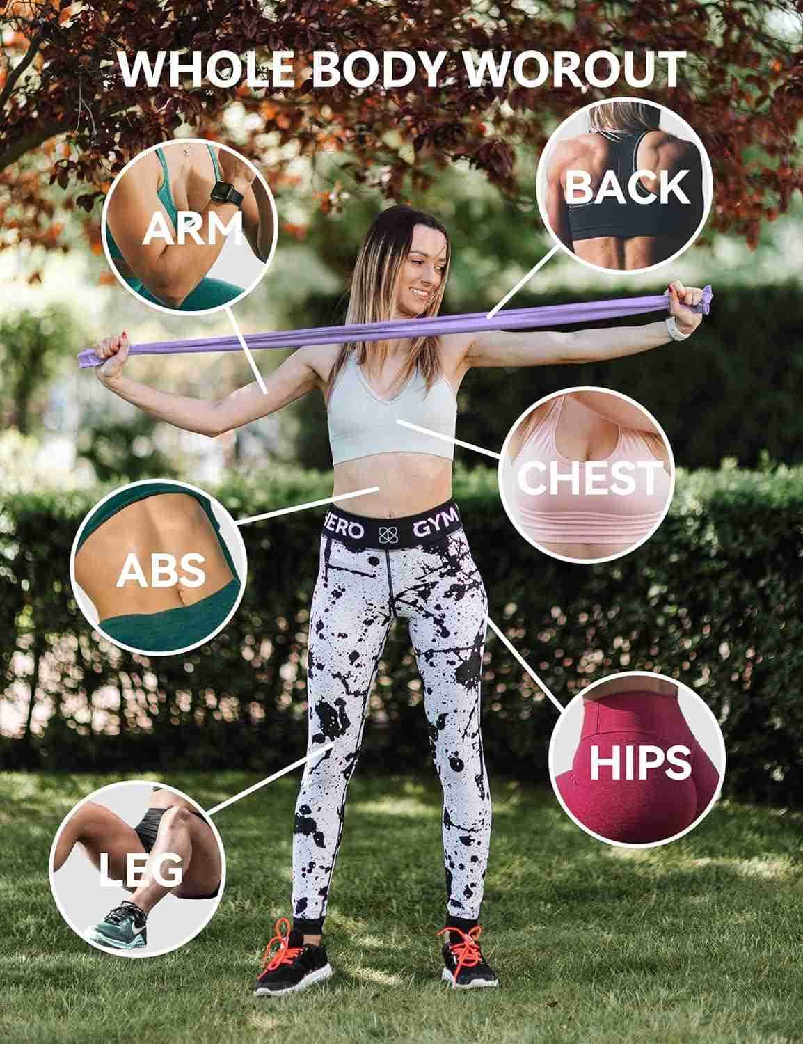 Fabric Resistance Bands for Women 5 Level Exercise Bands Resistance Set Resistance Bands for Working Out with Handles Workout Bands Resistance for Wom