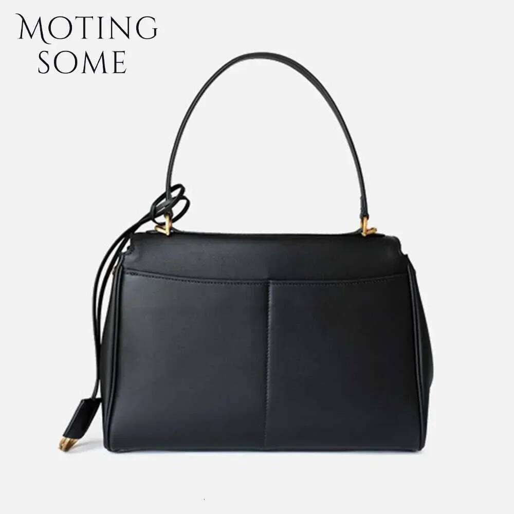 Motingsome 2024 Rodeo Buckle Woman Designer Bags Cow Leather Handbag Fashion Lady Pouch Retro Underarm Purses Tote New