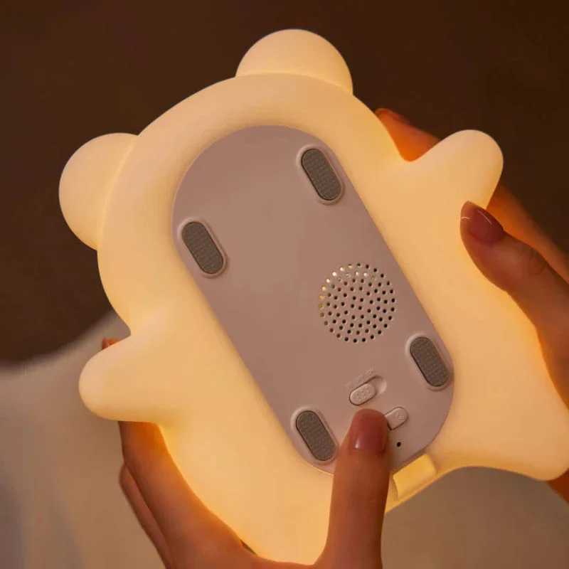 Snoring Bear Night Light with Soothing Sound Effects Dimmable LED Adjustable Volume Perfect for Kids Adults Nursing Mothers C251122