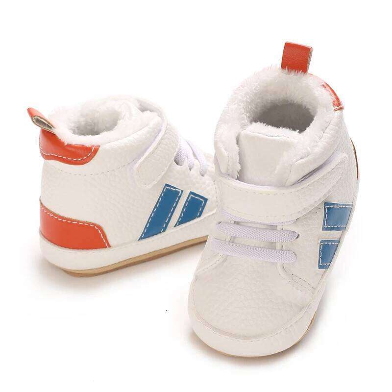 Fashionable Winter Warm Non Slip Casual 0-18M Newborn High Top PU Sports Shoes For Infants And Young Children Walking