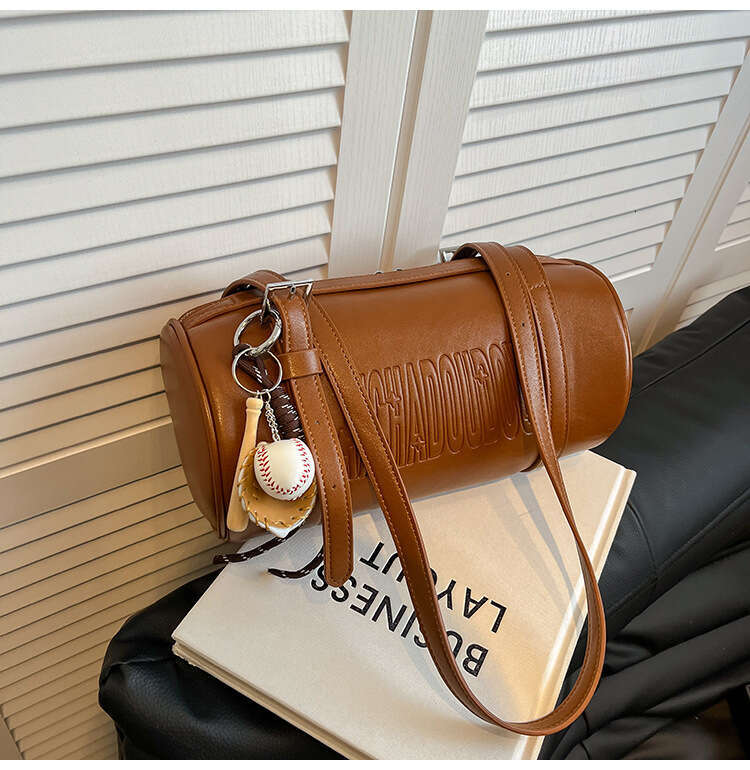 Trendy Melard Texture Handheld Soft Leather Cylinder Designer Bags for Women Versatile Simple Multi-Way Pillow Bag
