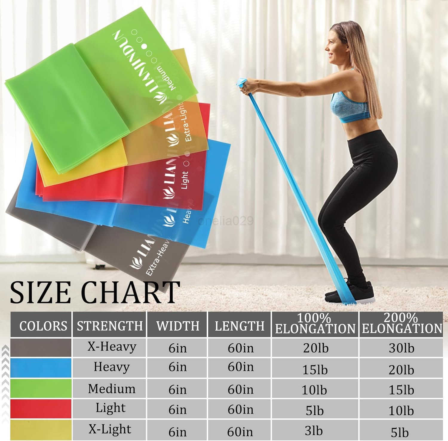 Professional 5 Pcs Long Resistance Bands and 5 Pcs Loop Bands LatexFree Work Out Bands Stretch Bands for Working Out Women or Men Exercise Bands Set f