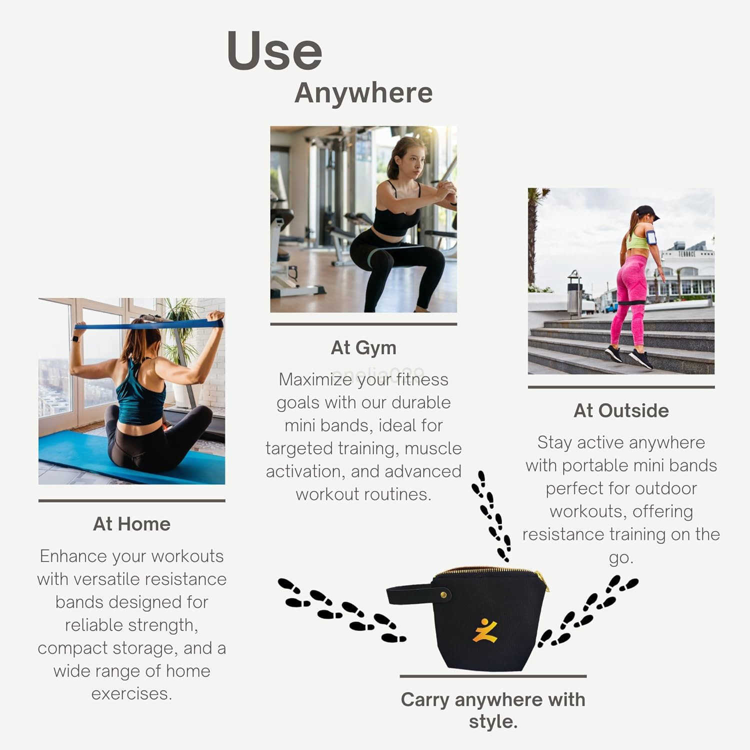 Resistance Bands for Women and Men Heavy Duty Natural Rubber Exercise Bands for Workout at Home and Gym Strength Training Physical Therapy Sets of 5 B