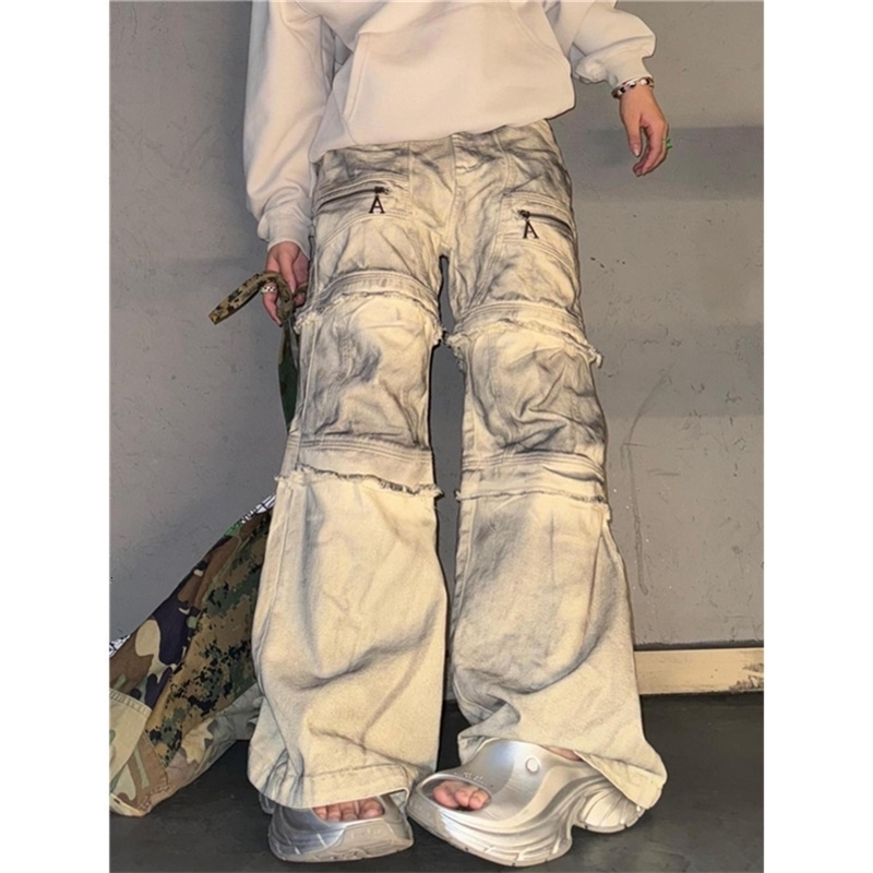 High Waist Women Tie Dyeing Jeans Hiphop Style Vintage Streetwear Y2K Wide Leg Jean Plus Size Female Trouser Baggy Denim Pants 250911