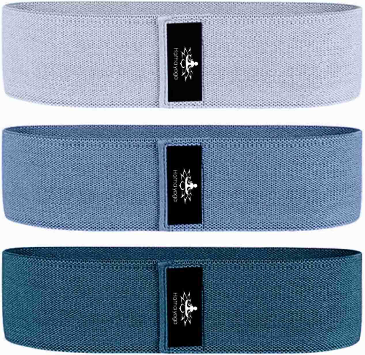 Yoga Large Resistance Band145 x315Fabric Exercise Loop Bands with Instruction Guide and Carry Bag Set of 3 W250912