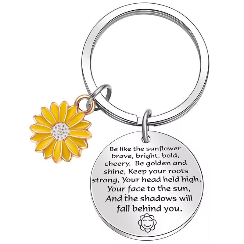 Suower suowe Daisy Pendant Friend Birthday Thanksgiving Gift Stainless Steel Keychain