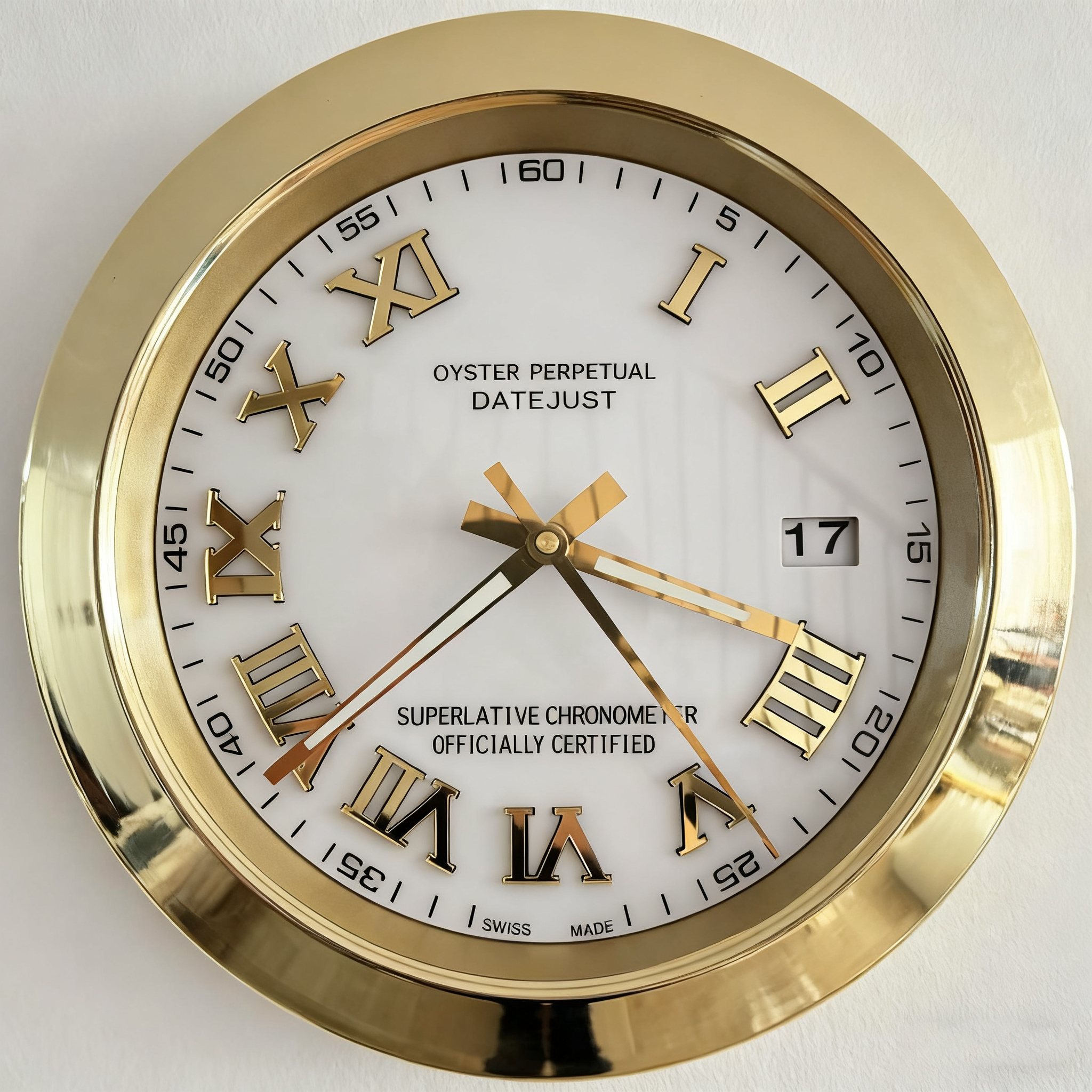 Clock With Roman Numerals and Calendar Designer Clocks Date Golden Metal Wall Watch te Hands Home Decoration Gift Just Buy It W250924