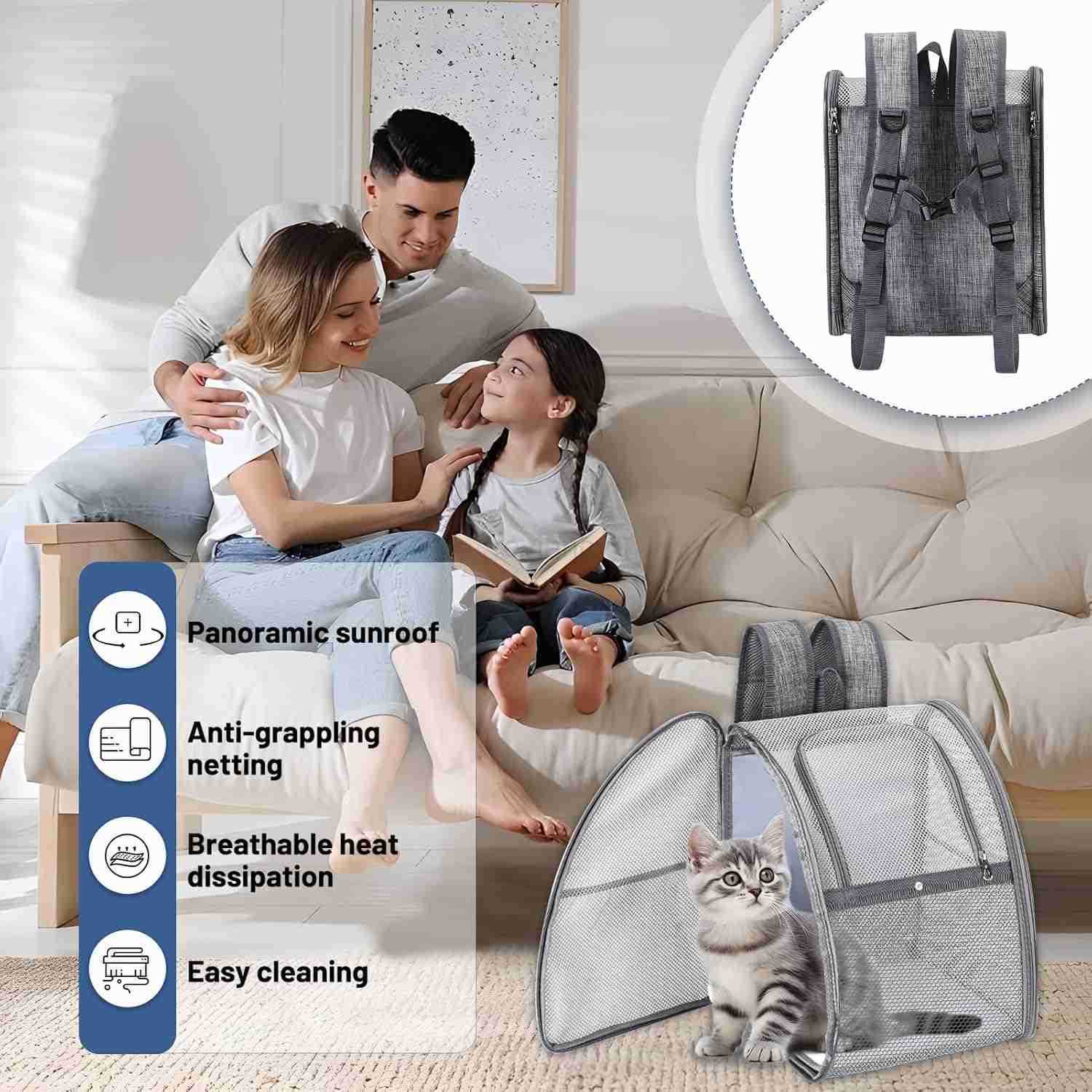cat Backpack Lightweight Foldable EscapeProof Design for Small Dogs Cats Air Travel Approvedcat Backpack CarrierTravel and Daily Use pet CarrierW25091