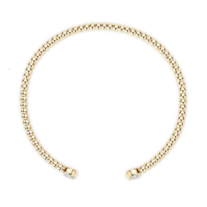 Sterling Sier Hand Chain Jewelry Gift Exquisite Adjustable Cuff Bangle Bead Moissanite Bracelet for Women Girls