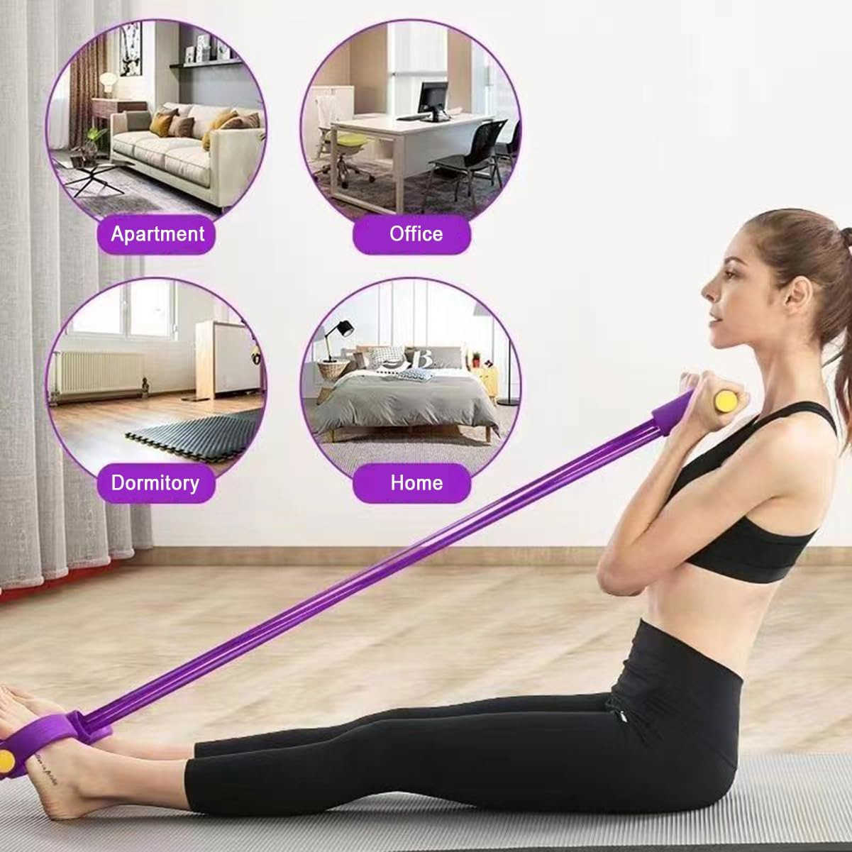 Pedal Tension Rope 21 Resistance Bands with Handles Multifunctional Puller Resistance Rope Fitness Equipment Sit Up Exercise Equipment Home Gym Tummy 