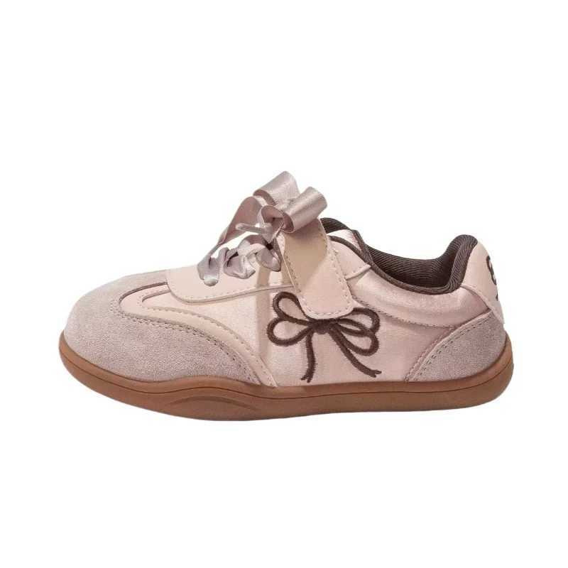 2025 Children Casual Sneakers for Girls Spring New Fashion Korean Style Soft Antislippery Versatile Chic Sweet Bowtie Shoes Y250912