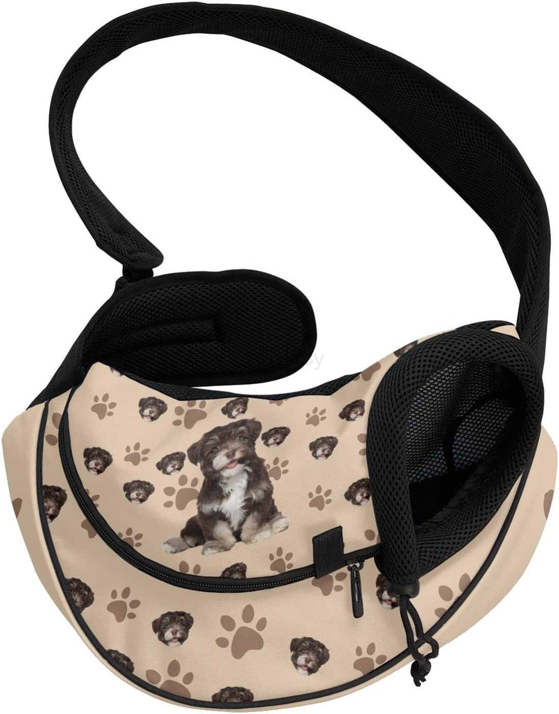 Mandala Flowers Pet Dog Sling Carrier Colorful Puppy Sling Bag Small Cats Sling Boho Style Adjustable Strap Breathable Mesh Pet Carrier Front Pack for