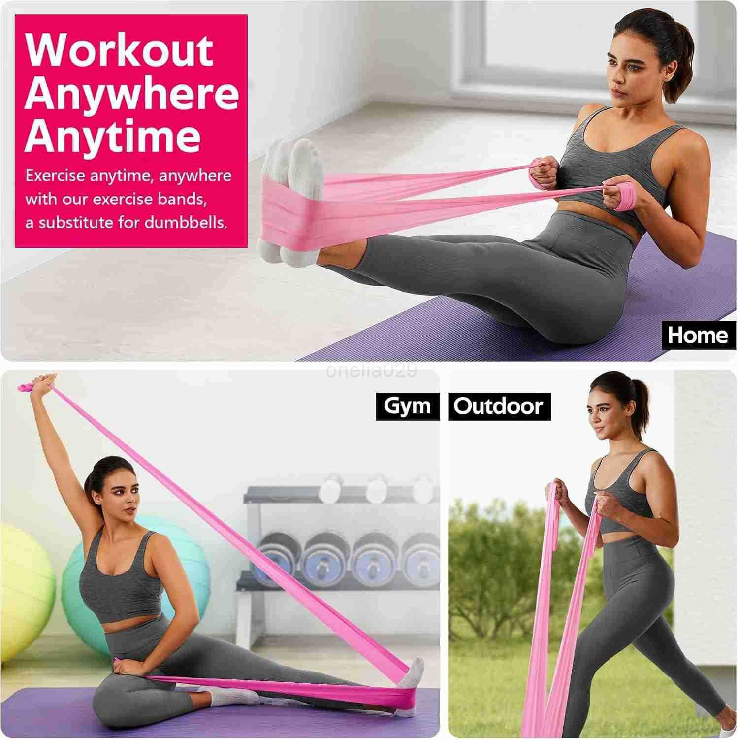 Resistance Bands for Working Out Exercise Bands for Women and Men Workout Bands for Physical Therapy Stretch Recovery Pilates Rehab Strength Training 