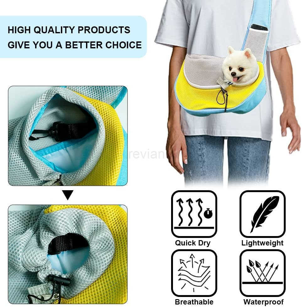 Pet Dog Sling Carrier Puppy Pet Slings Bag for Small Dogs Cats Satchel Carriers Breathable Mesh Hand Free with Adjustable Strap Doggie Crossbody for O