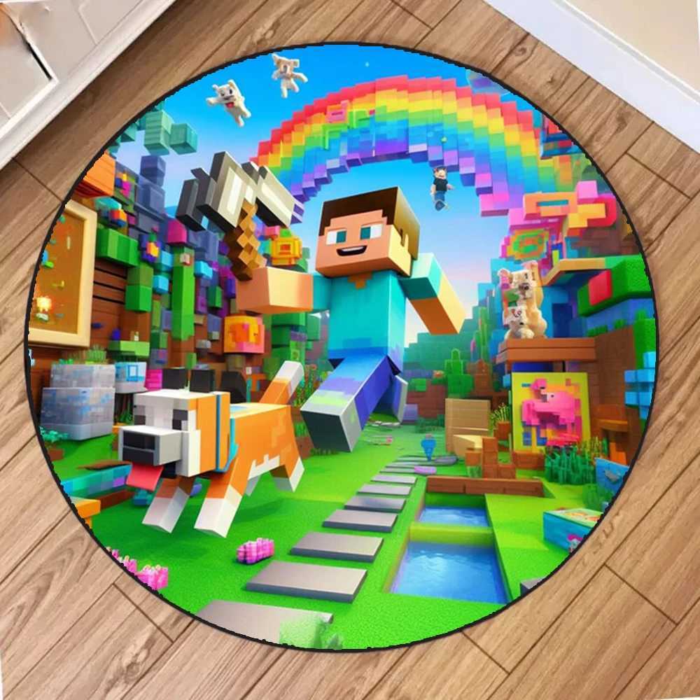 MINISO MMINE Sandbox Games Decor Carpet for Living Room Sofa Coffee Table Bedroom Area Rugs Kitchen Kid Room Nonslip Floor Mats C250912