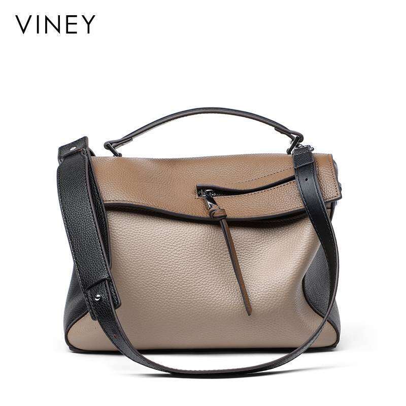VINEY Women's 2025 New Crossbody Large Capacity Hot-Selling Fashion Hand-Held Genuine Leather Shoulder Bag