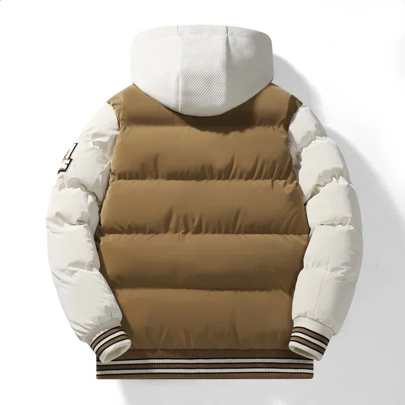Winter Baseball Jacket Embroidered Youth Coat Outdoor 2piece Mens Sports Hooded Cotton Jacket Plus Size 250910