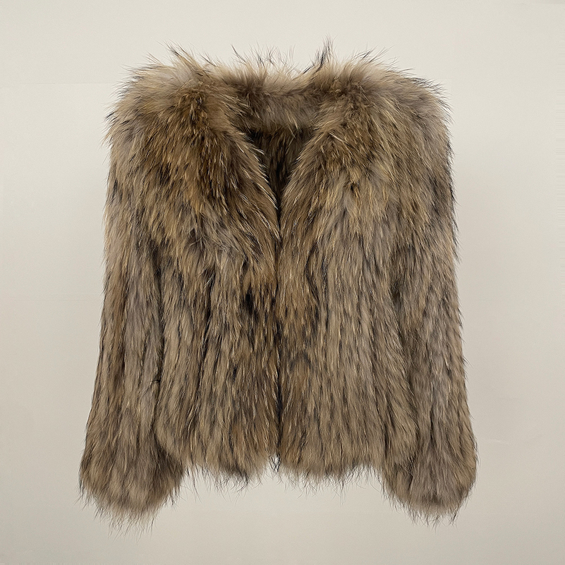 Warm Fur Jacket Daily Commuting Doublesided Fashion Thickened Woven Women Autumn Winter Natural Raccoon 250911