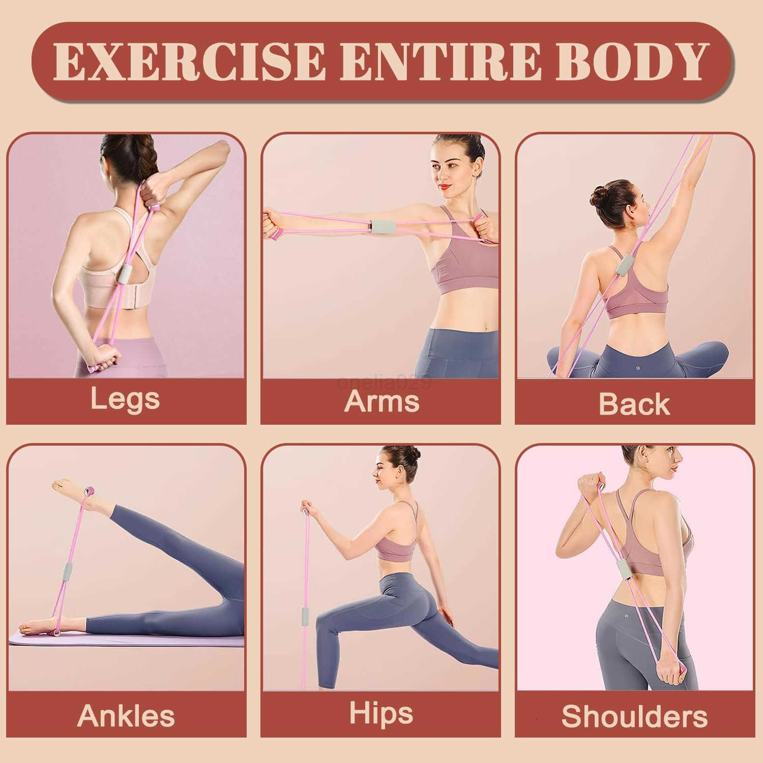 8 FitnESS Band for Home Workouts Arm Chest Shoulder Exercise Stretch Band for Strength Training Men Women 4pcs W250912