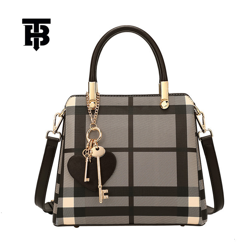 TB BHULAMTE Free Shipping Designer Bag Women's Boston Handbag Temperament Striped Checkered Shoulder Bag Fashion Large Capacity Crossbody Bag Lux