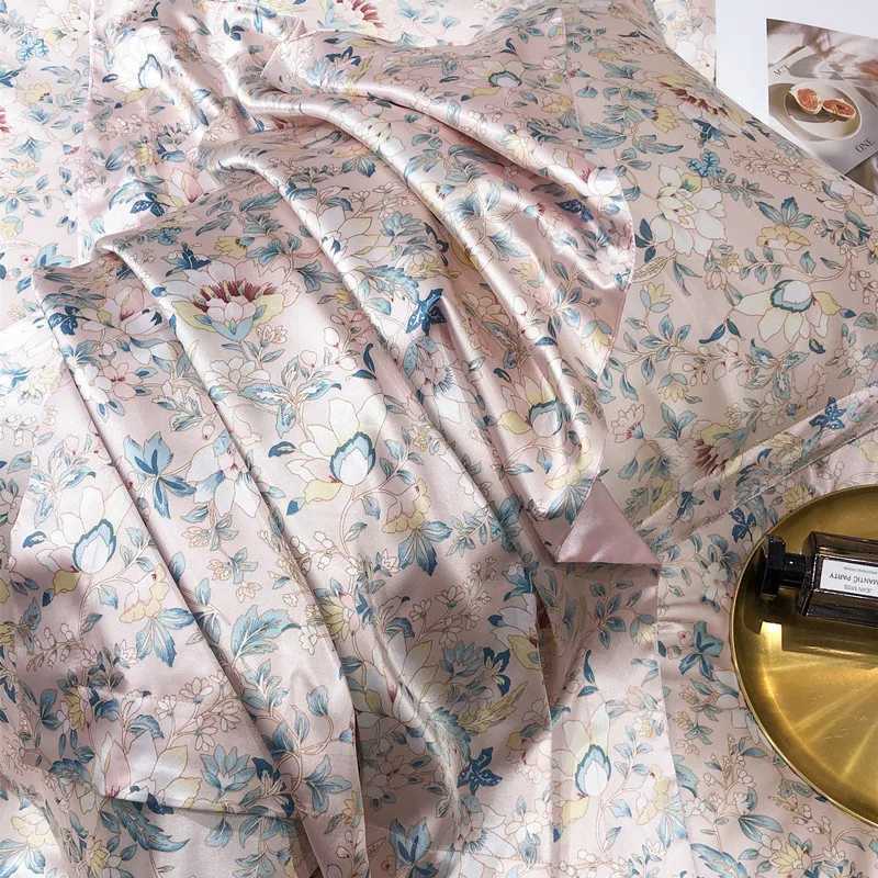 Luxury Blending Mulberry Silk Bedding Set with Duvet Cover Bed Sheet Pillowcase Double Couple Single Summer Blanket Cover Sheets C250912