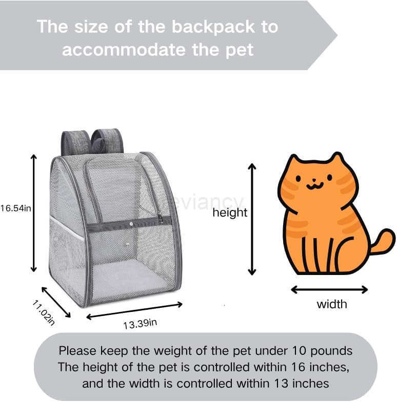 cat Backpack Lightweight Foldable EscapeProof Design for Small Dogs Cats Air Travel Approvedcat Backpack CarrierTravel and Daily Use pet CarrierW25091